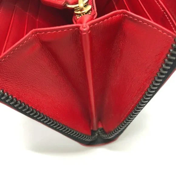 Christian Louboutin Panettone Spike studs Zip Around Long Wallet Leather Black